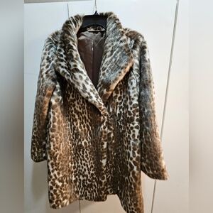 SOFT SURROUNDINGS, Chic Leopard Print Teddy Jacket MEDIUM